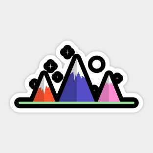 mountain flat design Sticker